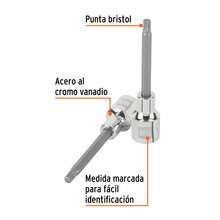 2-Piece Kit - M6 Long Point Bristol Socket, 1/2" Drive, Truper - A - View 3