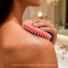 Cepillo Exfoliante Corporal Silicona Multiusos Masaje Cerdas Suaves Forma Circular Ergonómica Banda Agarre Rosa Verde Azul Baño Ducha - Azul - Ver 5