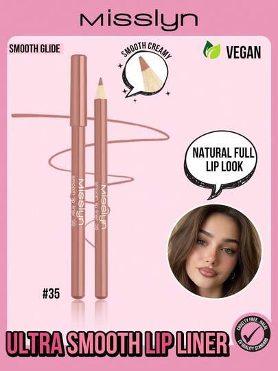 Misslyn MISSLYM Smooth Lip Liner Pencil, Long-Lasting Makeup, Rich Lip Color, Smooth Application, Lip Liner, Natural Color, High Pigment Natural Lip Makeup Soft Core, Long-Lasting Smooth Ultra-Matte Lip Liner, Brand Cosmetics, Makeup, Suitable For Women And Girls, Especially Suitable For Winter, Perfect For Y2K Retro Fashion, Suitable For Birthday, Valentine's Day Gift, Party Makeup, New Year Gift, Best Color, Vegan & Cruelty-Free