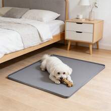 1pc Silicone Dog Puppy Pee Pad Support Stand, 24 X 24 Inch Leak-Proof High Rim, Portable & Easy To Clean, Leakproof Dog Training Mat With Square Tray For Home Floor Protection - L - View 9