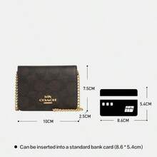 Coach Ví mini nữ bằng da, túi đeo chéo, túi đeo vai có nắp gập, túi messenger nhỏ xinh với ngăn mở bên ngoài. - màu nâu - Xem 7