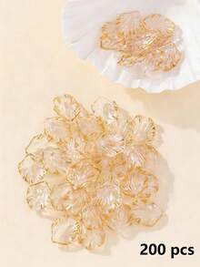 20/50/100/150/200片装亚克力叶子花朵吊坠，透明叶子吊坠，适用于珠宝制作、手链、项链、耳环等。 - 彩色 - 查看 28