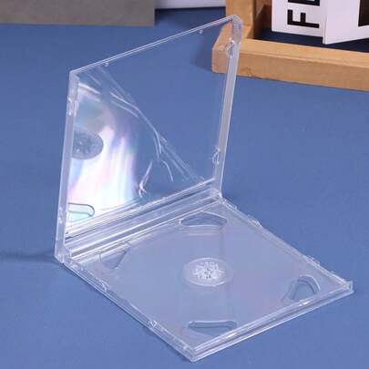 Caja de DVD de doble disco de plástico transparente, caja de paquete de almacenamiento de CD portátil, caja de DVD duradera, caja de almacenamiento de disco de DVD de CD grueso X5LL