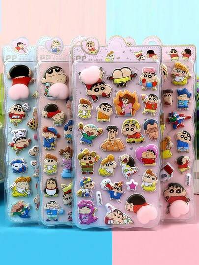 CRAYON SHINCHAN 3D蜡笔小新卡通贴纸。这是一款防水浮雕装饰贴纸。您可以将其贴在手机壳、笔记本电脑、行李箱、马克杯、滑板、笔记本、吉他等物品上进行装饰。它非常适合日常使用，也可以作为儿童生日或开学礼物。