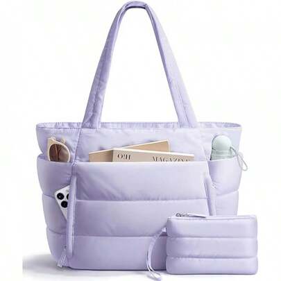 New Tote Bag For Women With Multiple Compartments, Quilted Handbag For Short Trips And Travel Luggage Bag