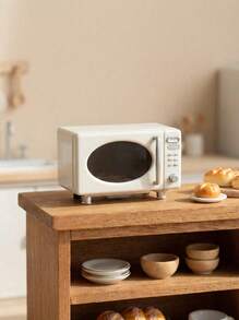 POKOJA LAND 1pc Miniature Kitchen Model Ornament - Realistic Microwave & Cooking Utensils Replica, Mini Kitchenware Props For Photography, Dollhouse, DIY Crafts, Home Decor, Collectibles, Gift For Foodies & Hobbyists - Beige - View 10