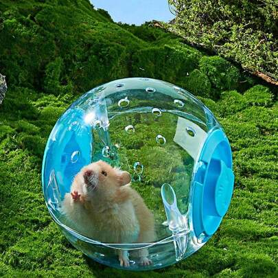 1 pieza Bola de hámster de 4.7/6.3 pulgadas, juguete de bola para correr, transparente y transpirable, promueve el ejercicio saludable, alivia el estrés, fácil de limpiar, adecuado para pequeñas mascotas para correr al aire libre, juguete interactivo para roedores, alivia el aburrimiento, bola de hámster transparente, diseño transpirable, portátil