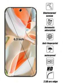 3 piezas de protector de pantalla de vidrio templado compatible con Pixel 9 / Pixel 9 Pro / Pixel 9 XL / Pixel 9A Series, ultra claro HD, dureza 9H, anti-arañazos, fácil instalación, regalo de Pascua de primavera - transparente - Ver 2