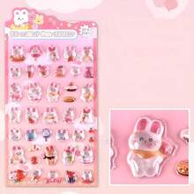 3D Stereoscopic Panda, Rabbit & Ocean Life Stickers With Faux Gemstone Embellishments, Suitable For Phone Decoration And DIY Crafts - 彩色 - 查看 15