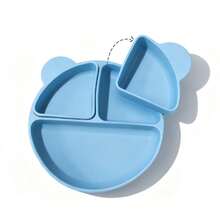 3pcs Baby Feeding Essentials Set | 6+ Months Self-Feeding 3-In-1 Silicone Divided Plate | Leak-Proof & Easy To Clean | Dishwasher & Oven - Multicolor - View 12