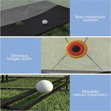 10x8Ft Golf Practice Net With Targets, Return Trajectory And Ball Blanket, Swing Training Net With Impact Suitable For All Ages To Use And Practice Golf Skills - Black - View 4
