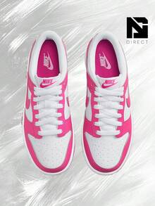 Dunk Low Laser Fuchsia (GS)– Women's Lifestyle Sneakers – Shose For Woman-Vintage-Spring & Summer-Inspired Running Shoes, Shock-Absorbing Comfort, Gym To Streetwear Casual Wear-Mother's Day Gifts-Father's Day Gift– FB9109 102 - 白色/雷射紫紅色 - 查看 3
