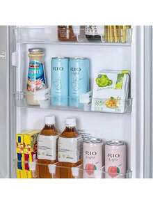 10个可调节冰箱隔板，可分隔1/5/10/20件物品，适用于饮料和酱料，可扩展冰箱搁架整理器，侧门储物空间，最大限度地利用冷冻室存储空间，保持物品整齐有序。 - 彩色 - 查看 3