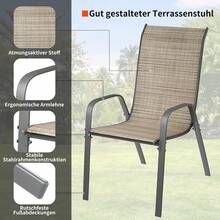 Set Of 4 Folding Chairs, Balcony Chairs, Aluminium Garden Chair, Aluminium Camping Chair, Black - 棕色 - 查看 4