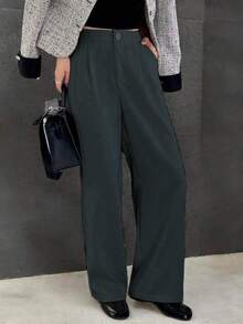 ISARA Striped Tailored Wide Leg Pants - 深灰色 - 查看 4