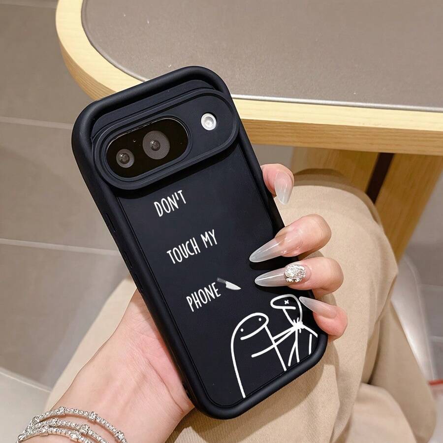 おもしろいスローガンとミニマリストパターンのスマホケース。  Pixel 9、9A、8、8A、7、7A Pro、XL、5Gに適しています。 落下防止ソフトTPUバックカバー。 گوグルピクセル8A、9A、10、 11/12/13/14/15/15プロ/15プラス/15プロマックス/11プロ/12プロ/13プロ/14プロ/12ミニ/13ミニ/11プロマックス/12プロマックス/13プロマックス/14プロマックス/14プラス/5 - ブラック - チェックする 1