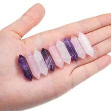 9pcs/18pcs/30pcs Natural Crystal Quartz Hexagon Amethyst Rose Quartz Transparent Quartz Crystal Points, Suitable For Crystal Healing, Perfect Holiday Gift For Beginners And Gem Enthusiasts - Multicolor - View 1