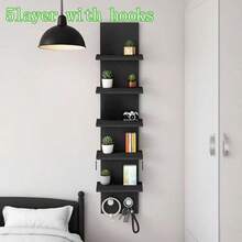 3/5-Tier Floating Wall Shelf Unit - Versatile Storage & Display For Bedroom, Living Room, Office - Ideal For Books, Shoes, Vanity, And TV - Modern Minimalist Design Shelves - Màu hỗn hợp - Xem 17