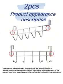 2pcs Wall Mounted Hook Rack - No Drilling Required, Multi-Function Hooks For Coats, Hats, Towels, Bags, Keys, Home Decor And Storage In Bathroom, Kitchen, Living Room, 1/2pcs - Multicolor - View 12