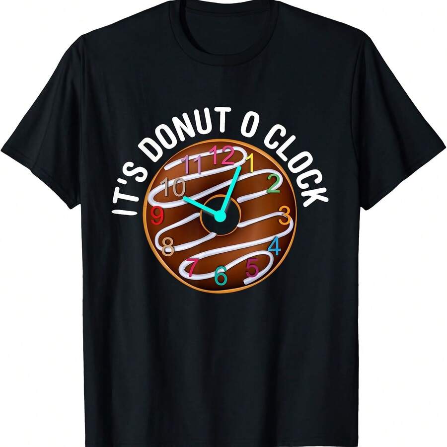 Es la hora de la dona. Camiseta divertida para amantes de las donas. Linda camiseta de donas. - Negro-2 - Ver 1