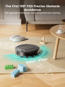 Lefant Rayvon M210P Robot Vacuum Cleaner, 3.1" Ultra-Thin, 11" Diameter, Auto Charging, 2200Pa Suction, 120 Min Runtime, Voice Control, Precise Obstacle Avoidance For Pet Hair & Carpet On Hard Floors In Kitchen, Living Room, Etc. - EU C Type Plug(220-240V) - View 8