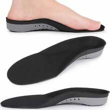 1双PU运动鞋垫，减震设计，男女通用，足弓支撑，透气高回弹，适合跑步、徒步、休闲等运动，可裁剪。 - 黑色 - 查看 4