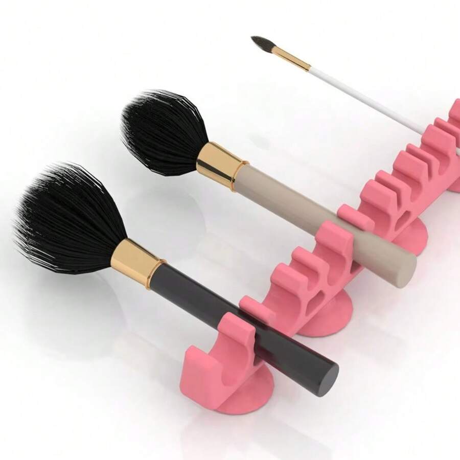 Silicone Makeup Brush Holder With Suction Cup, Cosmetic Tool Storage Rack And Stand - Multicolor - View 1