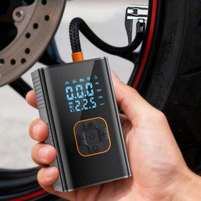SUITU Tire Inflator, Portable Air Compressor, Smart Inflator Pump, Handheld Car Inflator, With Fast Inflation And Automatic Shut-Off Functions, Suitable For Cars, Motorcycles, Bicycles, And Balls. Car Accessories / Car Essentials / Gift (Built-In 7.4V/Dc12V 2000MAH Lithium-Ion Battery)