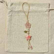 Cute Ceramic 1pc Cute Star Flower Phone Charm Strap Kawaii Beaded Phone Lanyard Spring Gift Birthday Party - a - View 1