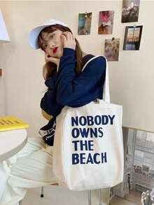 Fashionable Multifunctional Women's Shoulder Bag, Large Capacity Letter Handbag For Commuting And Travel - White - View 2