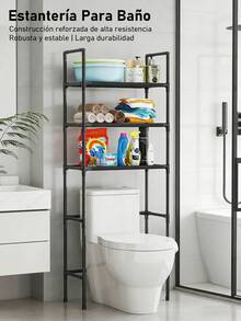 Organizador Mueble De Baño Estante Toallero Sanitario Wc Ducha Almacenamiento Multifuncional Acero Inoxidable 3 Repisas Impermeable Moderno Armable Decoracion Hogar - Negro - Ver 8