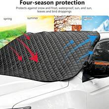 1pc 2026 Upgraded Car Snow Cover, Suitable For Icy And Snowy Weather, Effectively Prevents Icing And Dust, Fits Sedans And SUVs - With Rearview Mirror - View 2