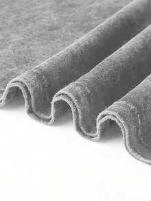 Vintage Distressed Washed Gray Black Short-Sleeved T-Shirt Loose Fit, Essential, And Versatile Streetwear Top DG004 - 淺灰色 - 查看 4