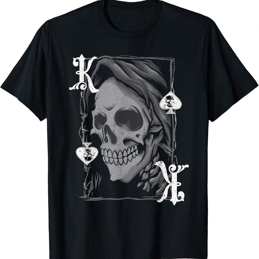 Rey de Picas - Camiseta con diseño de póker vintage - Negro 7 - Ver 1