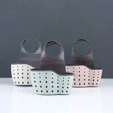 Kitchen Sink Drain Basket Hanging Bag, Faucet Sponge Holder, Vegetable Cleaning Pool, No Drill Storage Hanging Basket - Multicolor - View 6