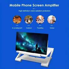 8 Inch Smartphone Screen Magnifier High-Definition Blue Light Blocking Eye Protection Projector Screen Foldable Phone Stand Includes Movie Video And Game Screen Magnifier Immersive Full-Screen View Improve The Phone'S Display - Black - View 11