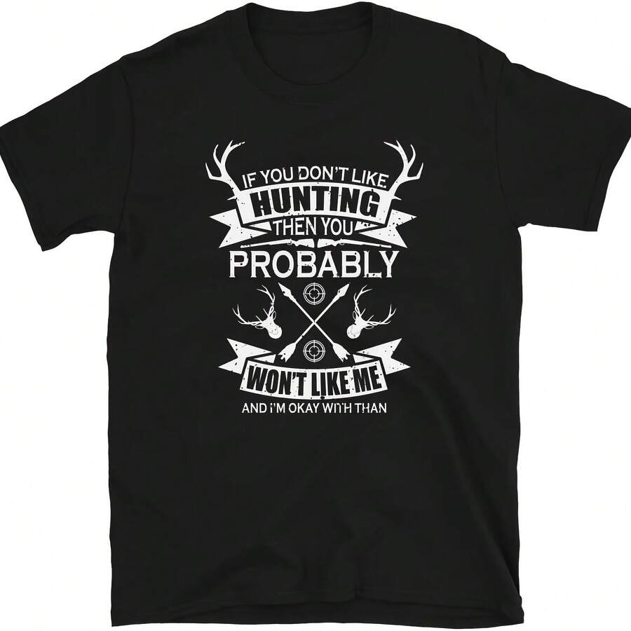 Camiseta de manga corta genérica divertida "Si no te gusta la caza", para un uniforme de caza - Negro 2 - Ver 1