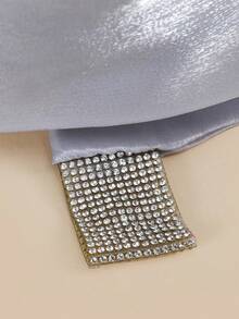 1pc New Rhinestone Decor Women Scarf, Versatile Neckerchief, Fashion Neck Warmer Suitable For Daily Wear,Beach,Holiday - Grey - View 3
