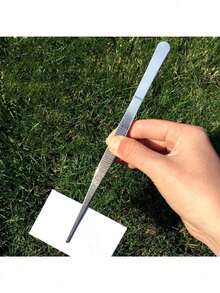 12 Inch 30cm Silver Stainless Steel Long Food Tongs Straight Tweezers Kitchen Tool - Default - View 5