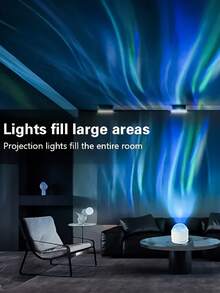 16种灯光模式，极光和海浪投影灯，带遥控器，现代卧室和家居氛围夜灯，适用于家庭、办公室、酒吧、餐厅、派对装饰 - 均碼 - 查看 7