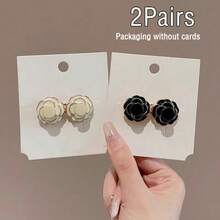 2/4Pairs Camellia Rose Jeans Tightening Brooch, Adjustable Button To Make Larger Size Smaller, No-Sew Removable Waist Buckle - Multicolor - View 17