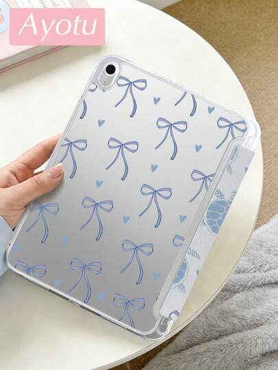 Ayotu Blue Turtle & Bow Case,Y Stand Flip Case Compatible With A16 ,Pro 13 12.9 11, Air 11 13, Mini, Air 11inch Case,Kindle (11th Generation-2024 Release),Kindle Paperwhite 12th Gen 2024,Compatible With Samsung Galaxy Tab A9