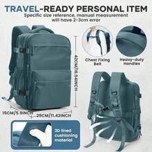 Mochila de compresión al vacío de gran capacidad, mochila de negocios, mochila para portátil, ligera, adecuada para el trabajo y los viajes, práctica y ahorradora de espacio para hombres, plegable, no se destiñe, ideal para estudiantes y salidas casuales - Multicolor - Ver 7