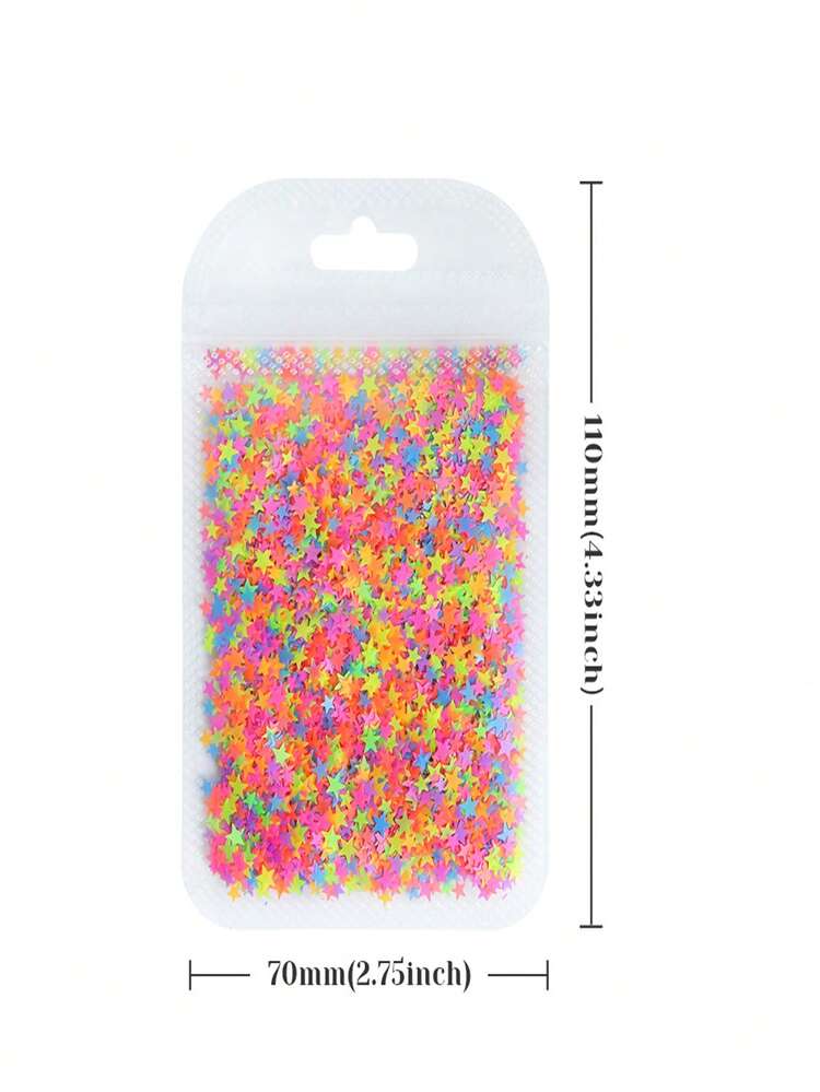 2g Colorful Star-Shaped Confetti - Multicolor Small Star Paper Scraps Suitable For Holidays, Easter, Birthday, Wedding Decorations, DIY Crafts, Supplies, Scrapbooking - Decorative Paper Clippings, Star Nail Glitter Jewelry - Multicolor - View 4
