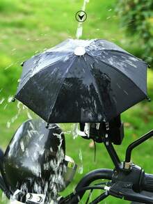 1pc Mini Adhesive Car Sunshade Umbrella, Silver Gel UV Protection Phone Parasol - Mobile Phone Holder - View 4