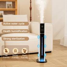 Quiet 9-Liter Humidifier, 3-Speed Ultrasonic Humidifier With Cool Mist - White - View 8