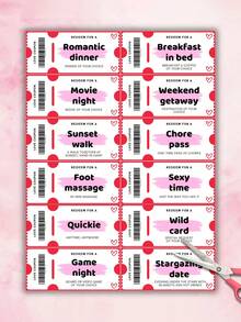 Couple Discount Coupon And Stamp, Boyfriend Discount Coupon Book, Boyfriend Birthday Anniversary Discount Coupon, Birthday Gift, Couple Gift, Surprise Gift For Beloved - Multicolor - View 2