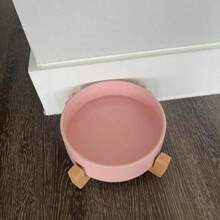 陶瓷猫狗碗,竹底,加厚防倾倒防噎宠物食品水碗套装,易于清洁,适用于猫、狗、幼犬,宠物用品,陶瓷宠物碗带防滑竹底 - 395ML - 查看 7