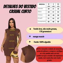 Women's CASUAL PLAIN Dress, Muscle Sleeves, 100% Cotton, Foreign Fashion - 鏽棕色 - 查看 7