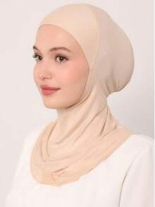 1/2件装穆斯林女士粘胶纤维头巾内衬，弹性针织颈部和下巴遮盖头巾帽即时内衬头巾 - 女士頭巾帽 - 查看 21